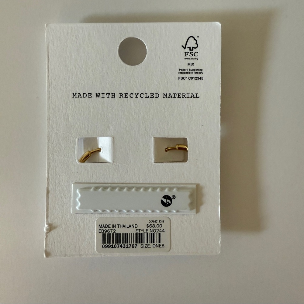NWT Madewell Demi-Fine Medium Hoop Earrings - Picture 4 of 6